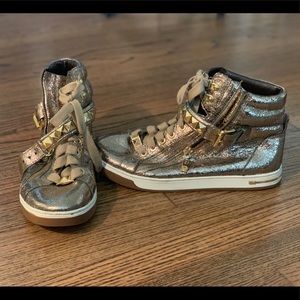 Metallic Glam Gold Michael Kors High Top Sneakers